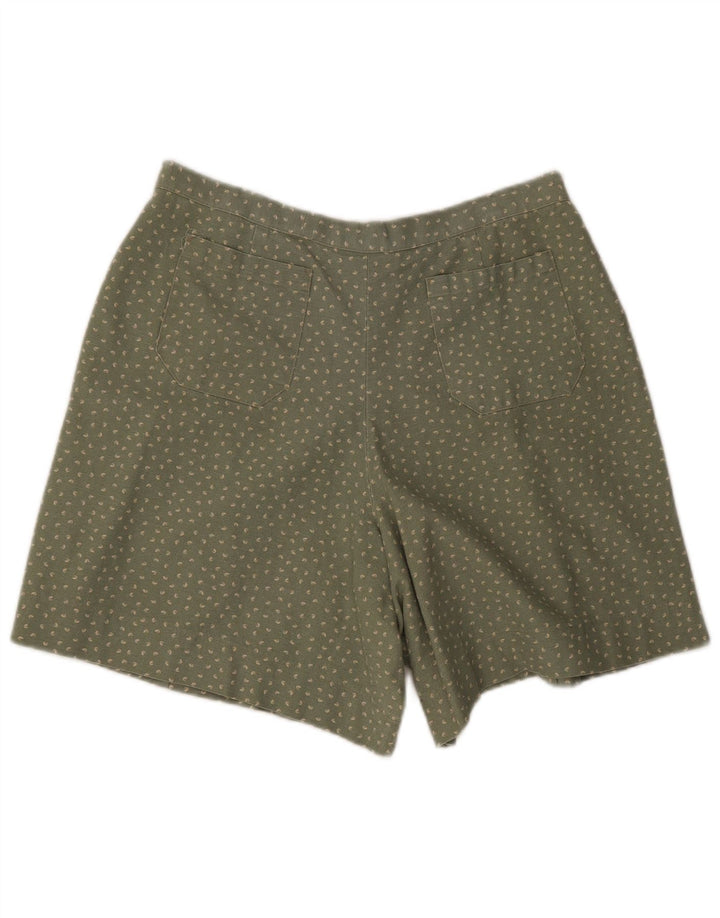 Vintage mujer casual pantalones cortos grandes W34 verde manchado