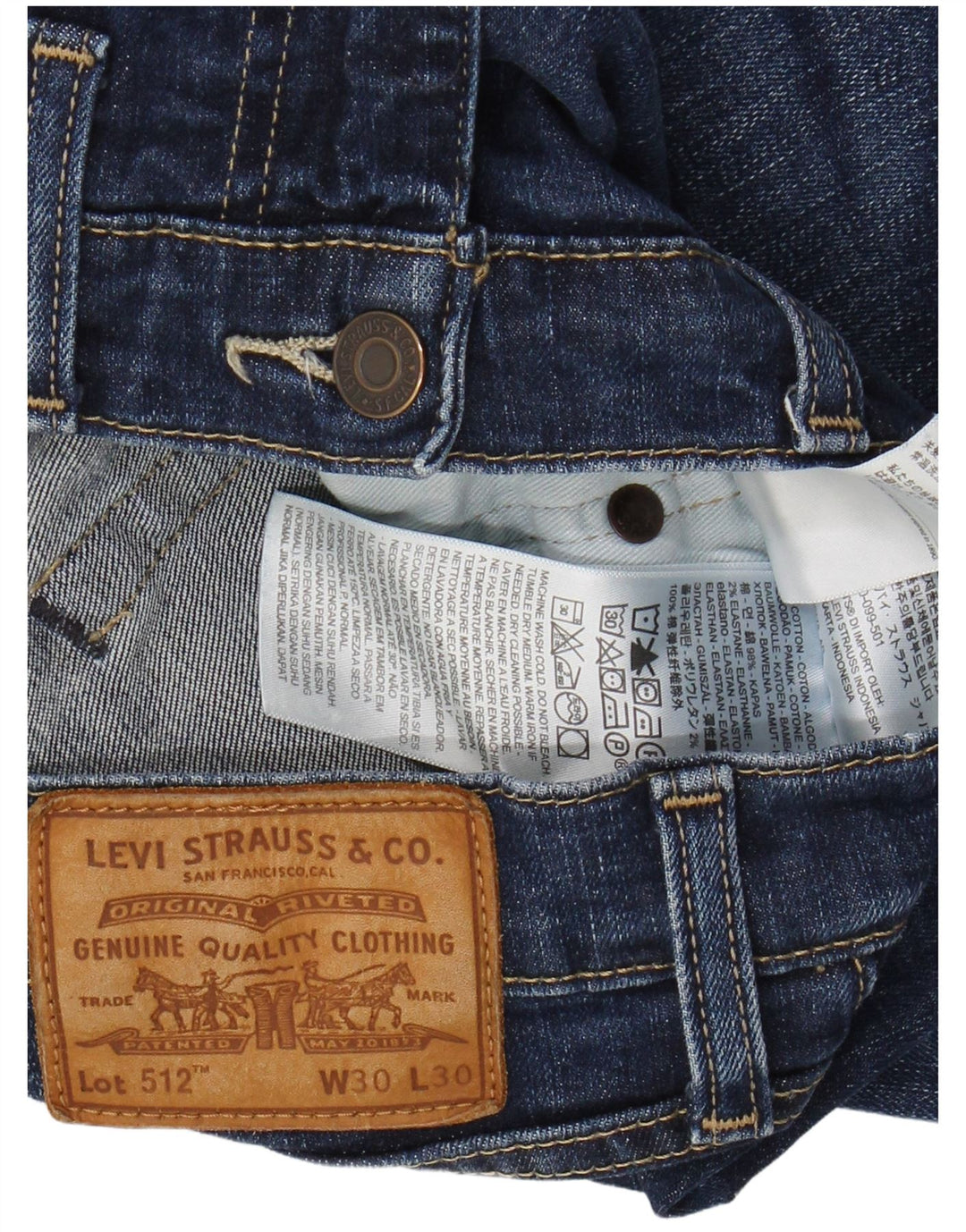 LEVI'S Jeans 512 Slim Tapered para hombre W30 L30 Algodón azul