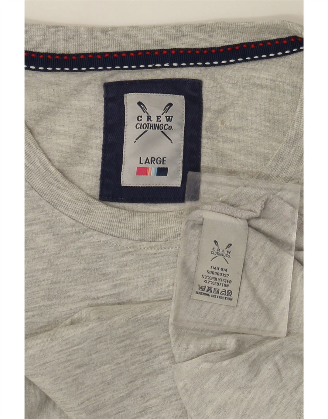 CREW CLOTHING Camiseta para hombre Top Grande Gris Algodón