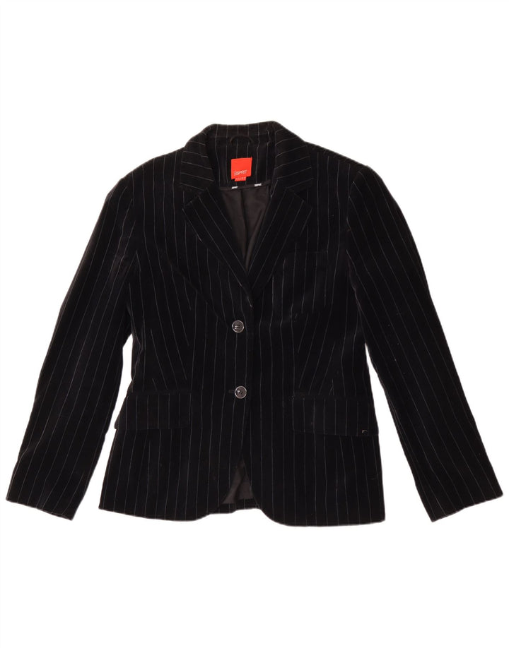 Esprit Chaqueta Blazer de Terciopelo con 2 Botones para Mujer UK 40 Grande Rayas Negras