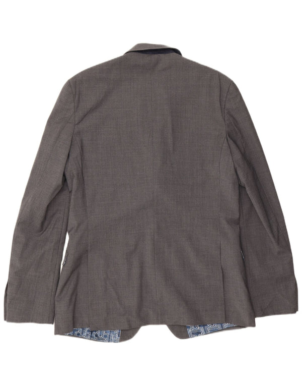 Ted Baker Chaqueta Blazer Slim Fit con 2 Botones para Hombre UK 42 XL Lana Gris