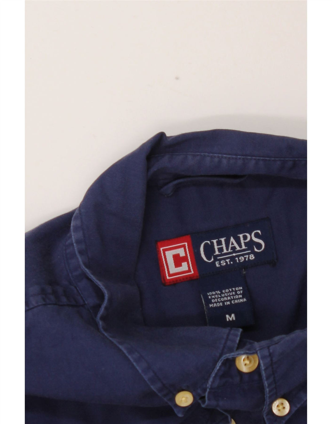 Chaps Camisa Hombre Algodón Azul Marino Mediano