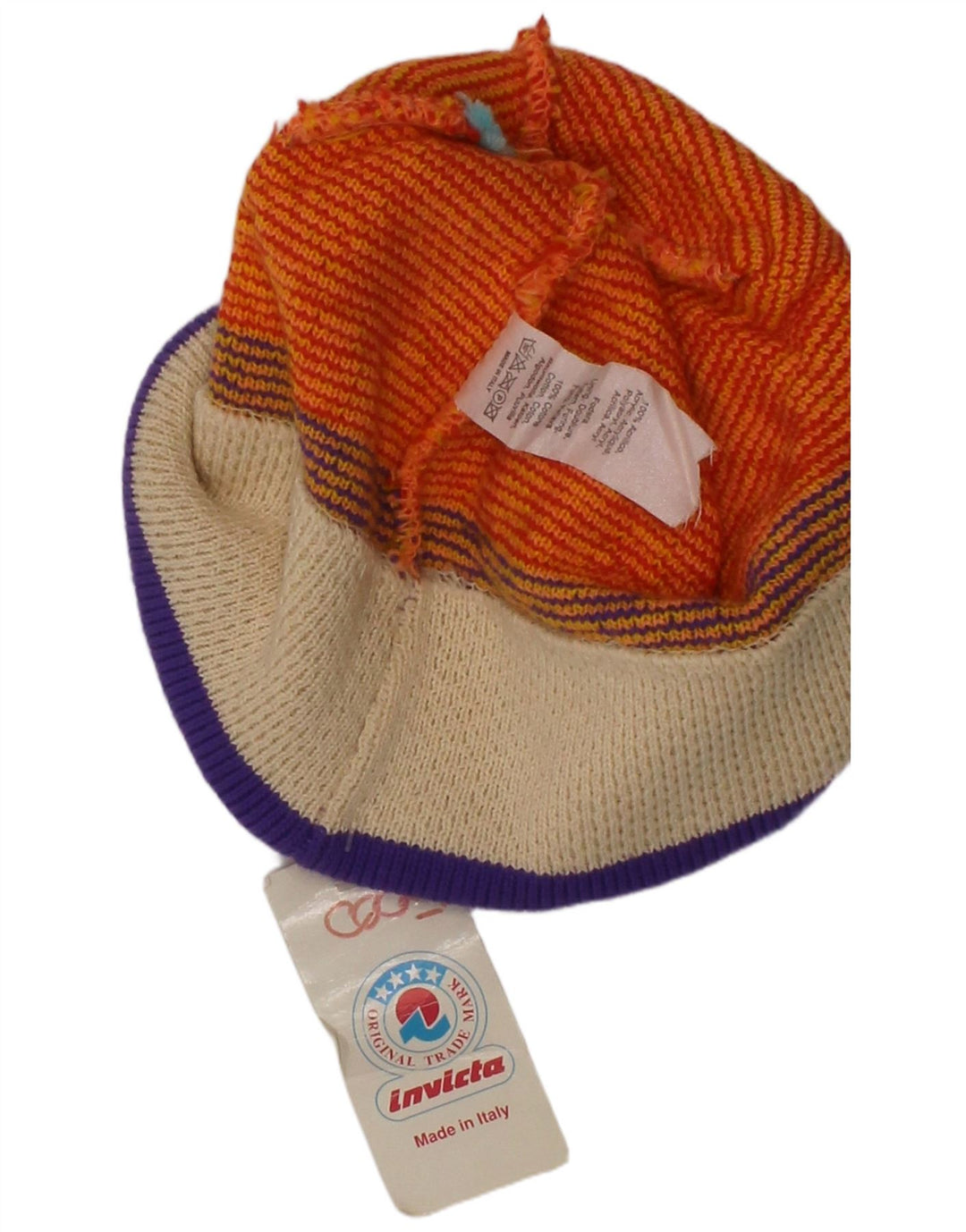 Invicta Gorro con pompón de punto gráfico para mujer Talla única Acrílico naranja