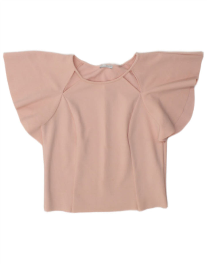 Zara Mujer Crop Batwing Blusa Top UK 10 Small Rosa Poliéster