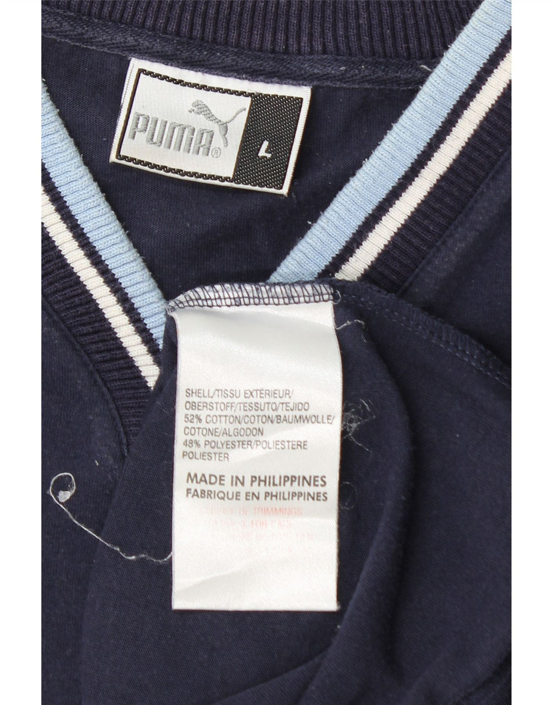 PUMA Camiseta gráfica para hombre Top grande de algodón azul marino