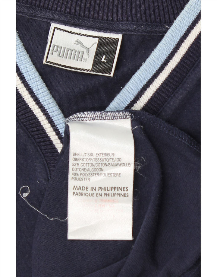 PUMA Camiseta gráfica para hombre Top grande de algodón azul marino