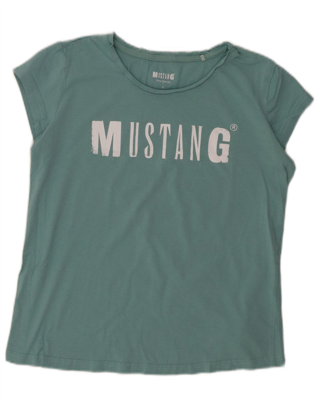 MUSTANG Camiseta gráfica para mujer Top UK 10 Small Green Cotton