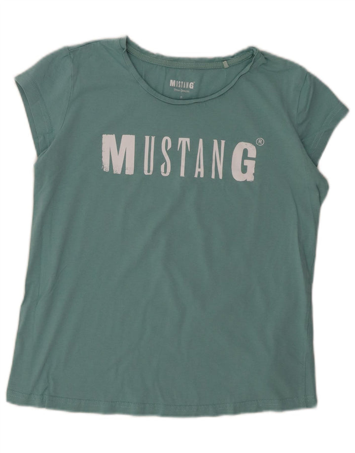 MUSTANG Camiseta gráfica para mujer Top UK 10 Small Green Cotton