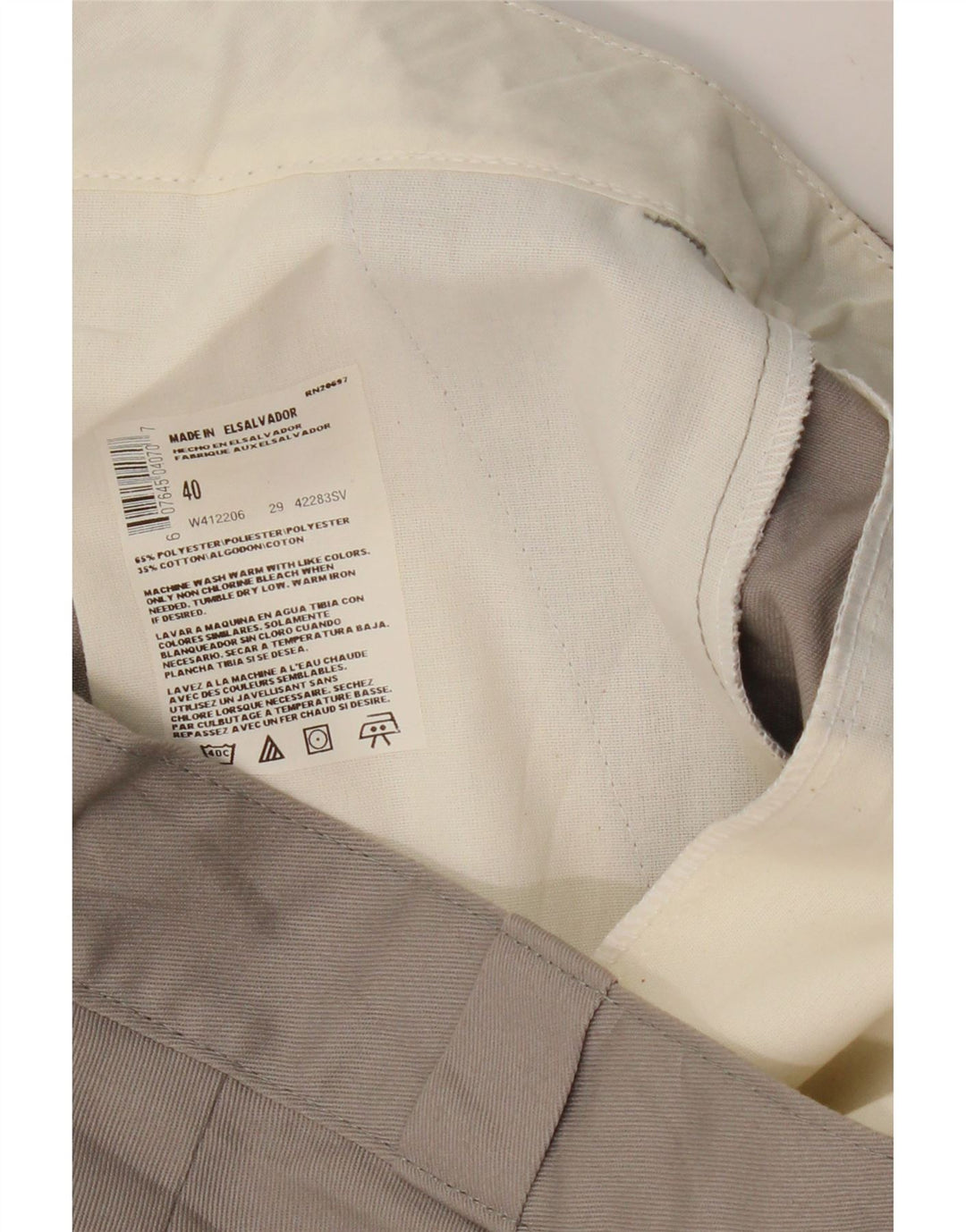 DICKIES Pantalones cortos chinos para hombre W40 XL Poliéster gris