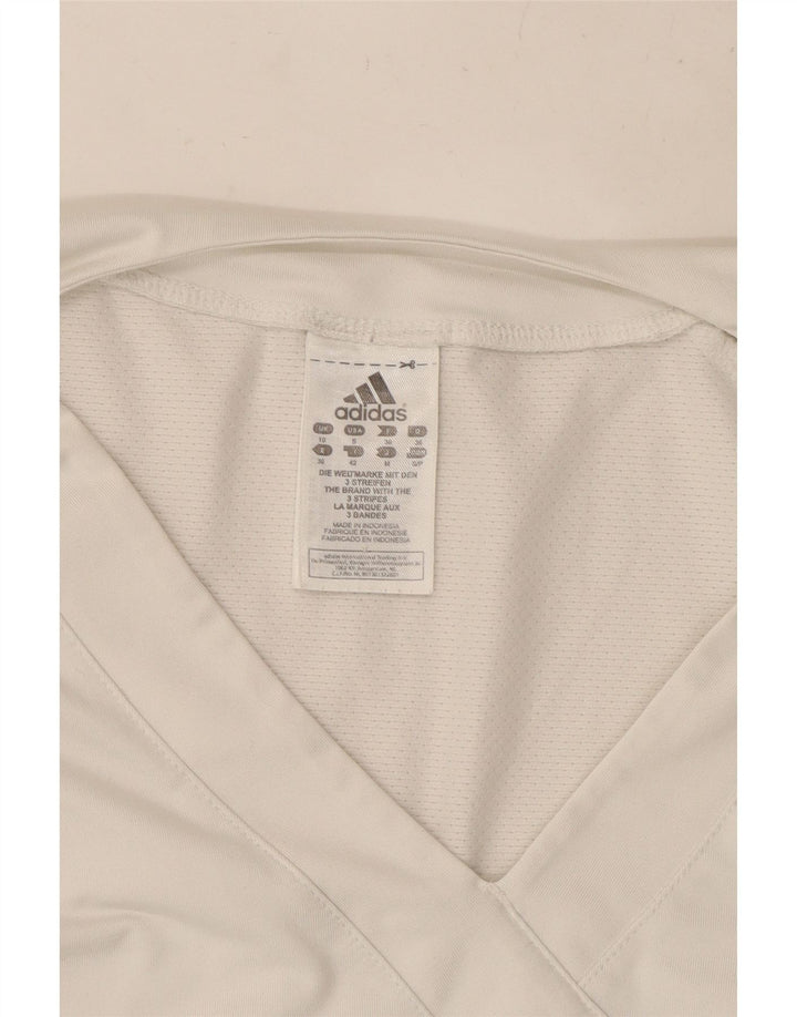 ADIDAS Camiseta sin mangas para mujer UK 10 Small White Poliéster