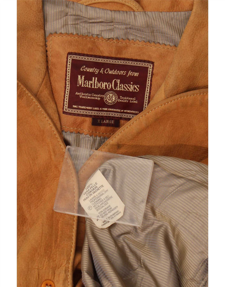 Marlboro Classics Chaqueta tipo blazer de ante con 3 botones para hombre UK 42 XL Cuero beige