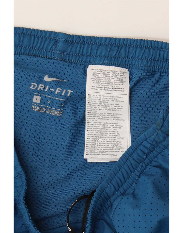 Nike - Pantalones cortos deportivos Dri Fit para hombre, poliéster azul grande