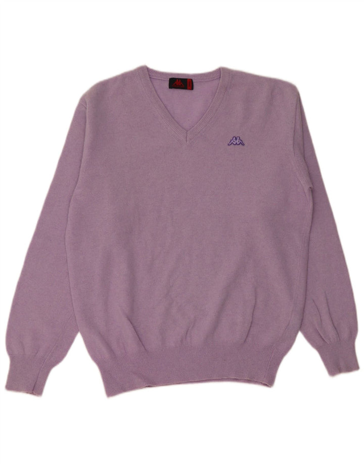 KAPPA Jersey con Cuello en V para Hombre Small Purple Lambswool
