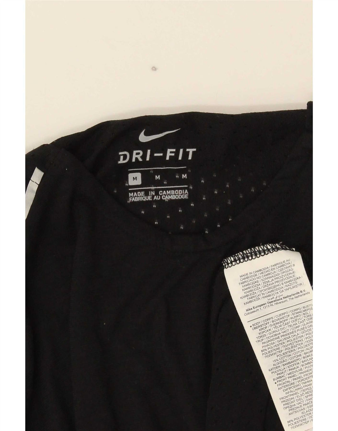 Camiseta Nike Dri Fit para hombre Top Medium Black Poliéster