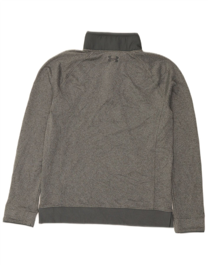 Under Armour Sudadera con cuello con botones para niños de 11 a 12 años, talla grande, gris