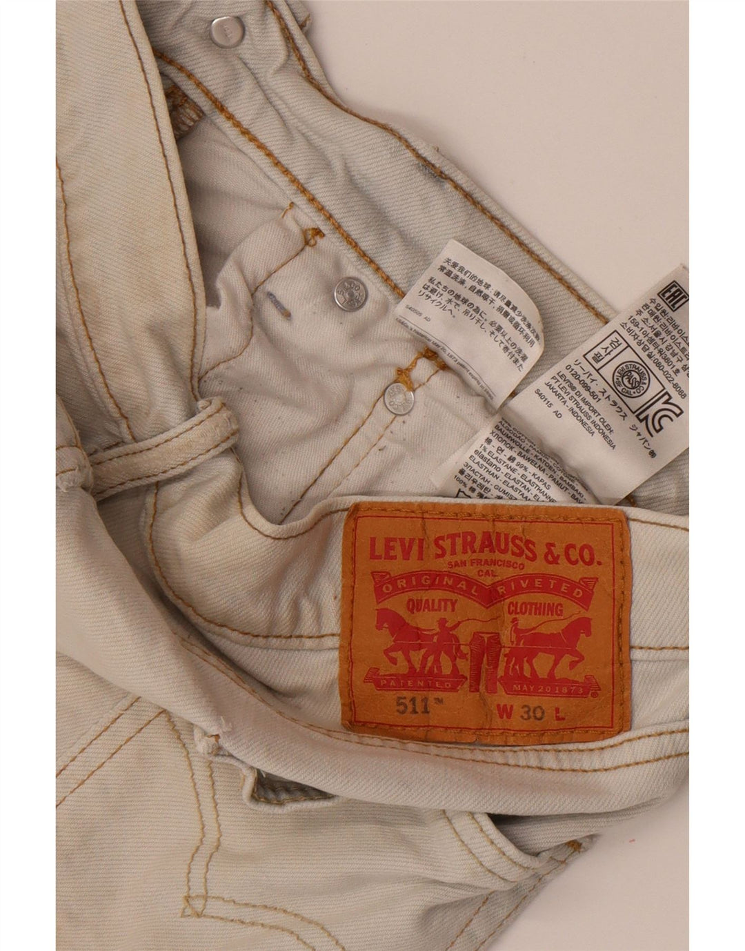 Levi's Hombre 511 Shorts De Mezclilla W30 Algodón Azul Medio