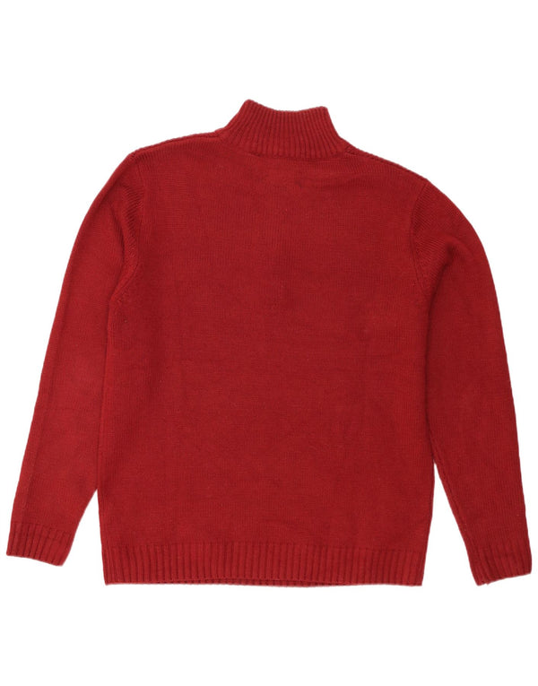 Pierre Cardin - Jersey para hombre con cuello y cremallera, talla XL, acrílico rojo
