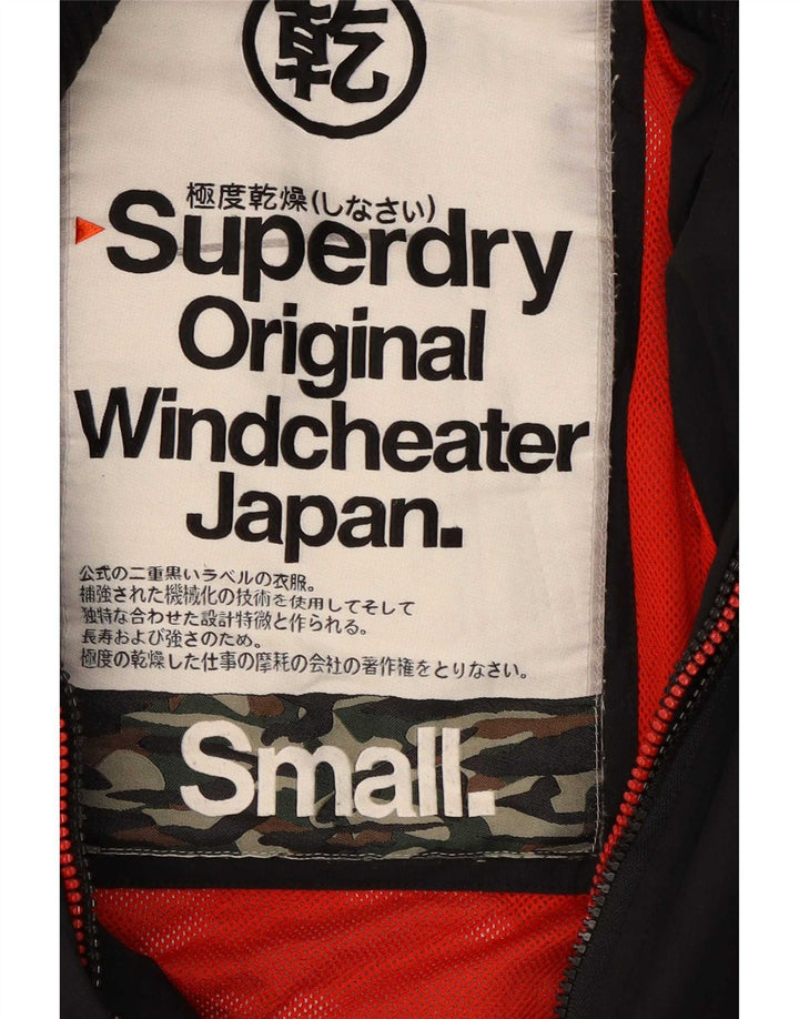 Superdry Chaqueta impermeable The Windcheater para hombre, talla 36, nailon negro