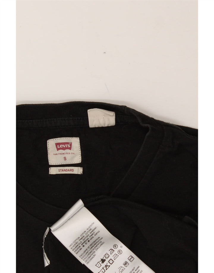 LEVI'S Mens Graphic Top Long Sleeve Small Black Cotton Vintage Levi's and Second-Hand Levi's from Messina Hembry 