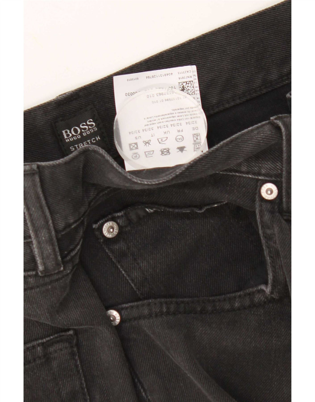 Vaqueros Hugo Boss Hombre Rectos W32 L34 Algodón Negro
