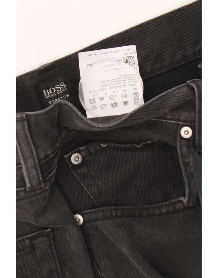 Vaqueros Hugo Boss Hombre Rectos W32 L34 Algodón Negro