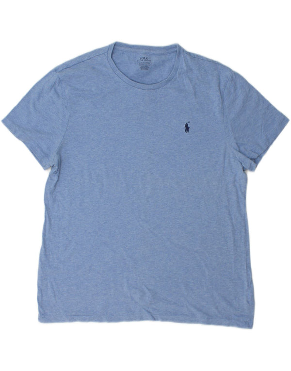 Polo Ralph Lauren Camiseta ajustada personalizada para hombre Top XL Algodón moteado azul