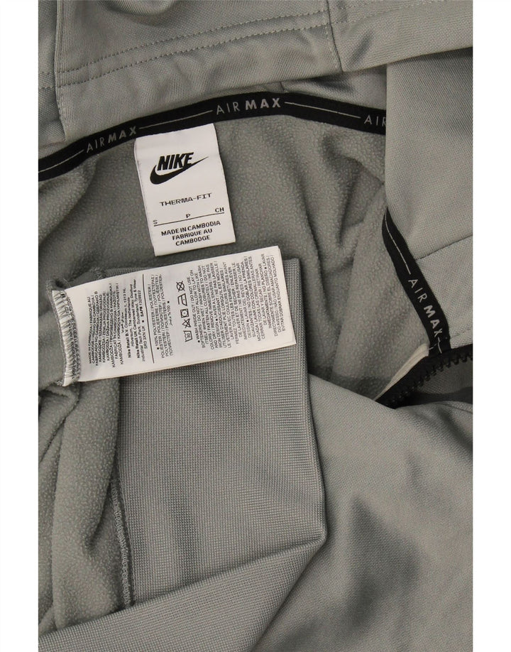 Nike Sudadera con capucha y cremallera gráfica para hombre, talla pequeña, poliéster gris