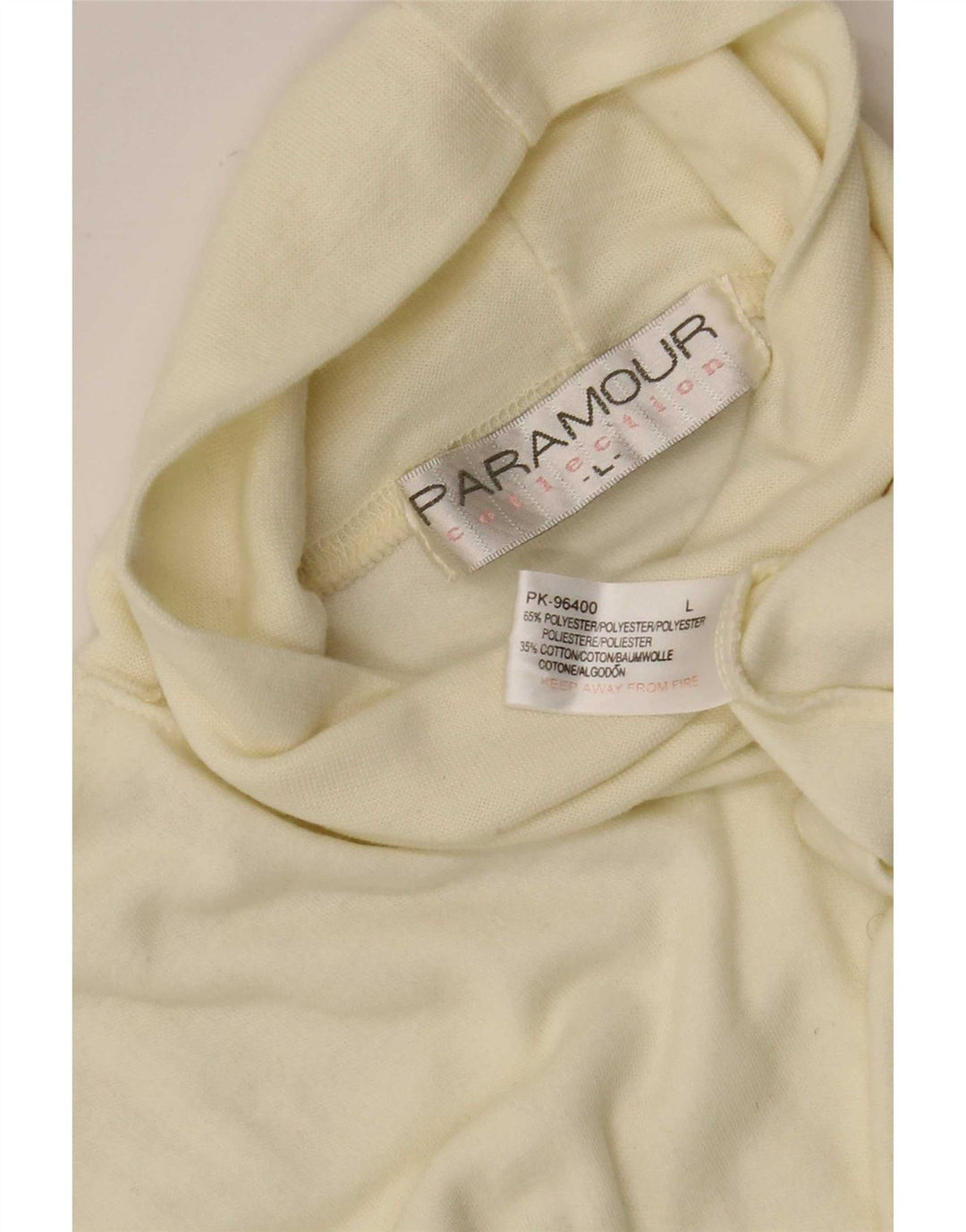 Paramour Top con cuello vuelto para hombre Manga larga Poliéster blanco grande