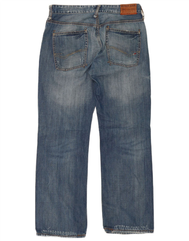 TOMMY HILFIGER Vaqueros rectos desgastados para hombre W32 L32 Algodón azul