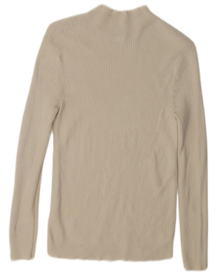 Marks & Spencer - Jersey con cuello alto para mujer, talla 40, lana beige mediana