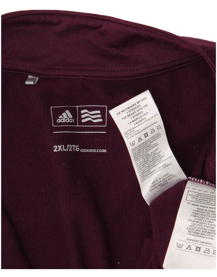 Adidas Mens Zip Neck Jersey Chándal Top 2XL Poliéster Púrpura