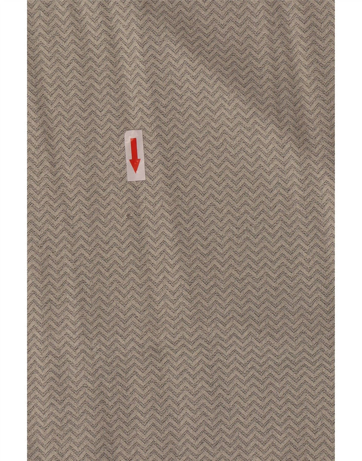 Gianfranco Ferre Blusa para Mujer Top UK 46 Grande Gris Chevron Viscosa