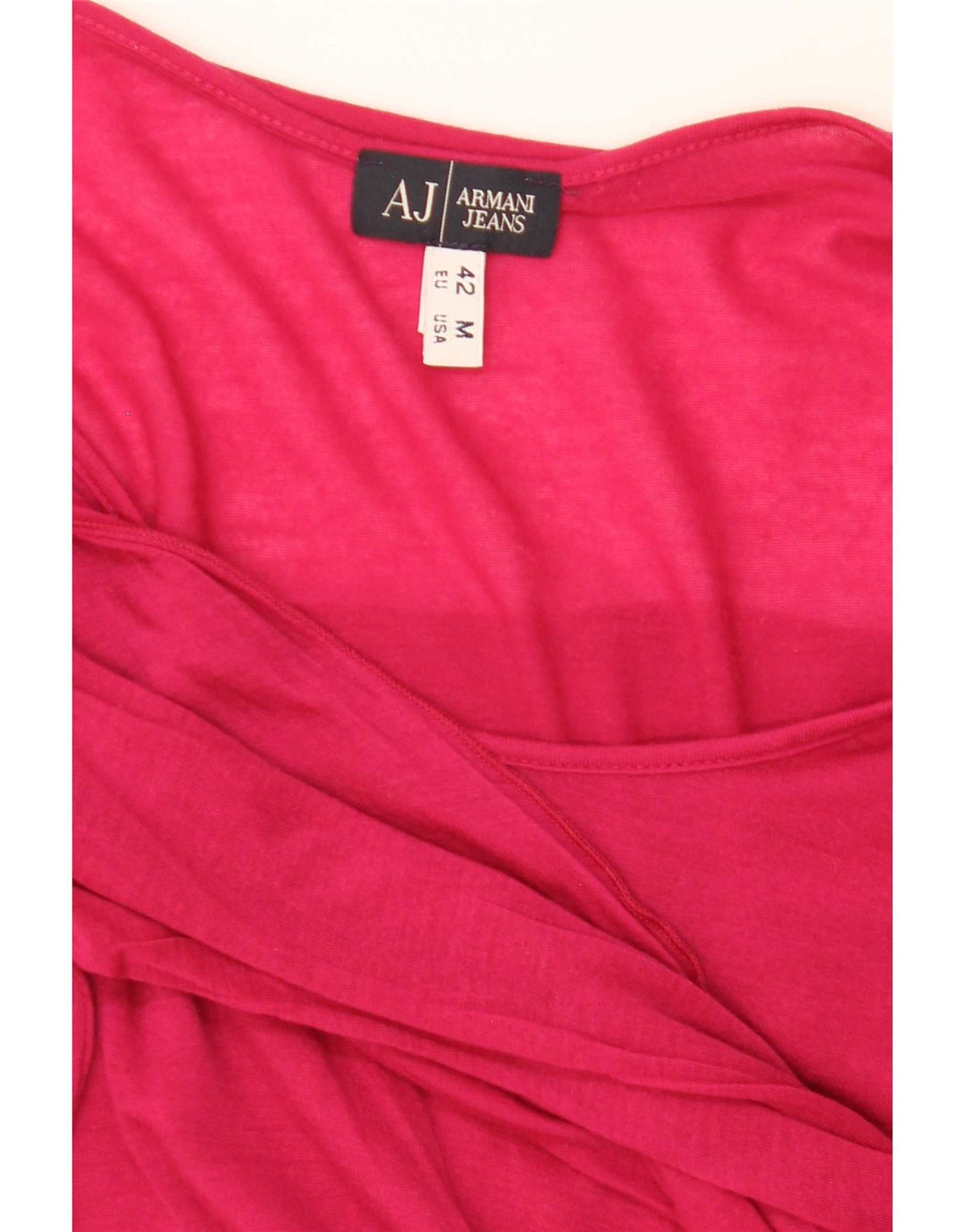 Armani Jeans Blusa de Manga Larga para Mujer Top UK 12 Medium Red
