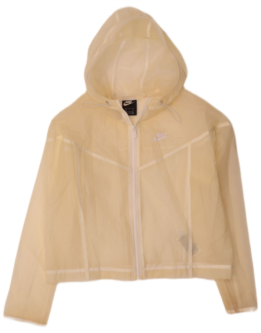 Nike Chaqueta impermeable extragrande con capucha para mujer UK 10 Small Off White Poliuretano