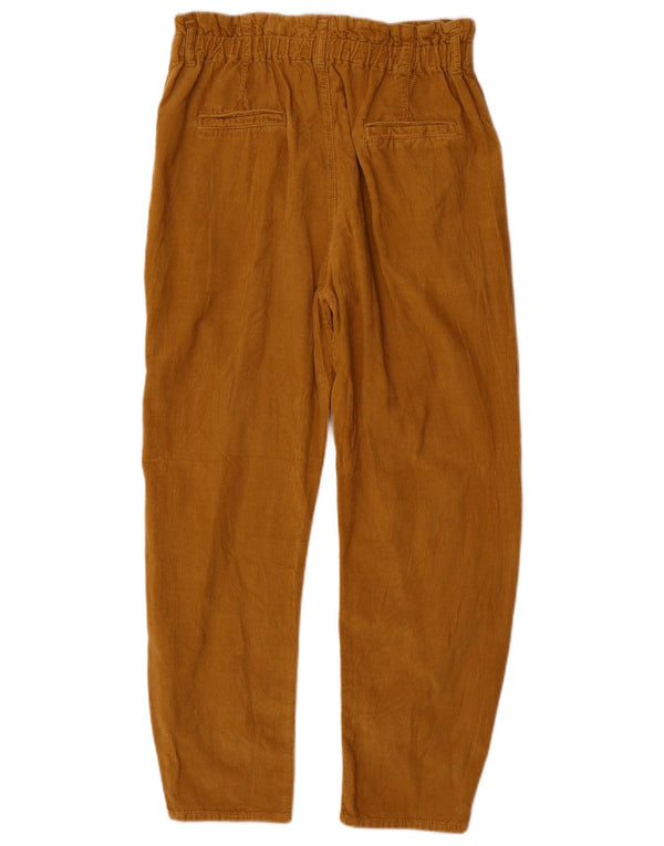 Zara Mujer Pantalones Rectos De Pana De Cintura Alta EU 36 XS W26 L25 Beige
