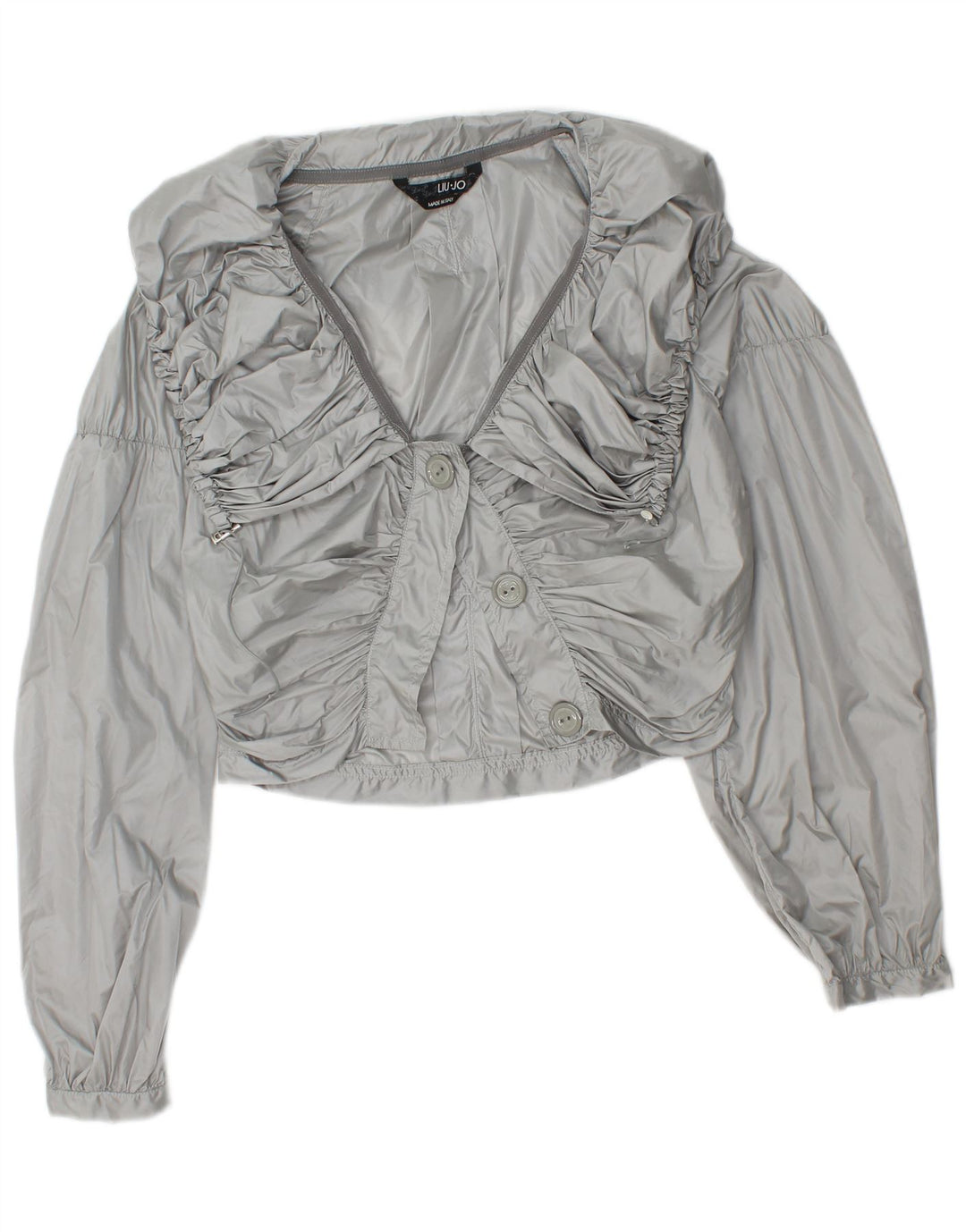 LIU JO Chaqueta Bolero para Mujer IT 40 Small Gris Poliamida