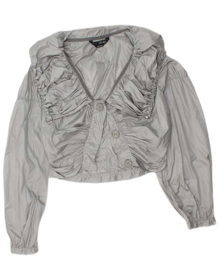 LIU JO Chaqueta Bolero para Mujer IT 40 Small Gris Poliamida