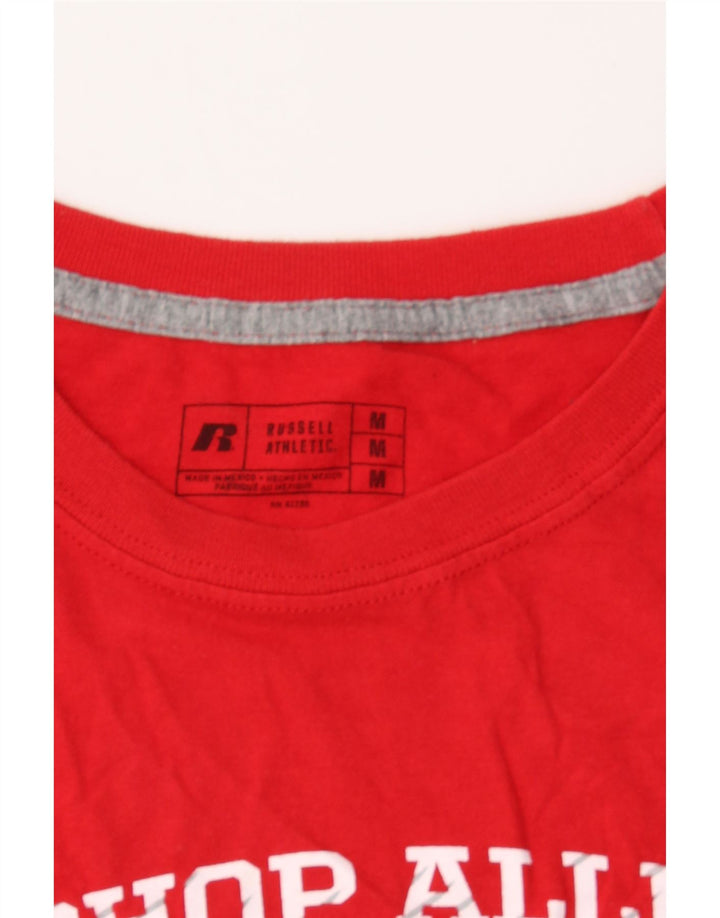 RUSSELL ATHLETIC Mens Graphic T-Shirt Top Medium Red Vintage Russell Athletic and Second-Hand Russell Athletic from Messina Hembry 