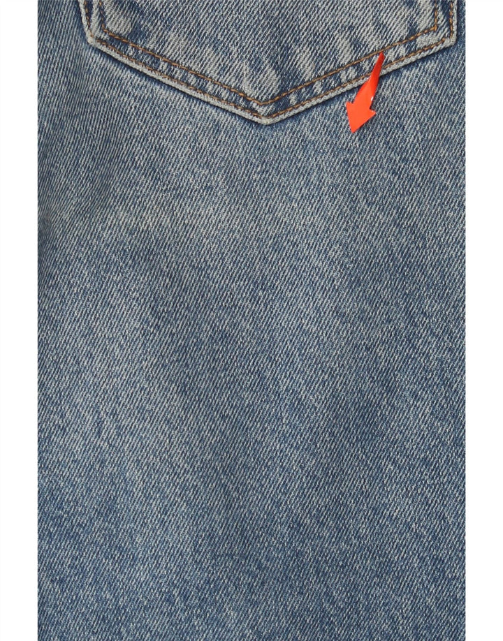 ZARA Vaqueros de pierna ancha desgastados para mujer EU 40 Medium W30 L25 Azul