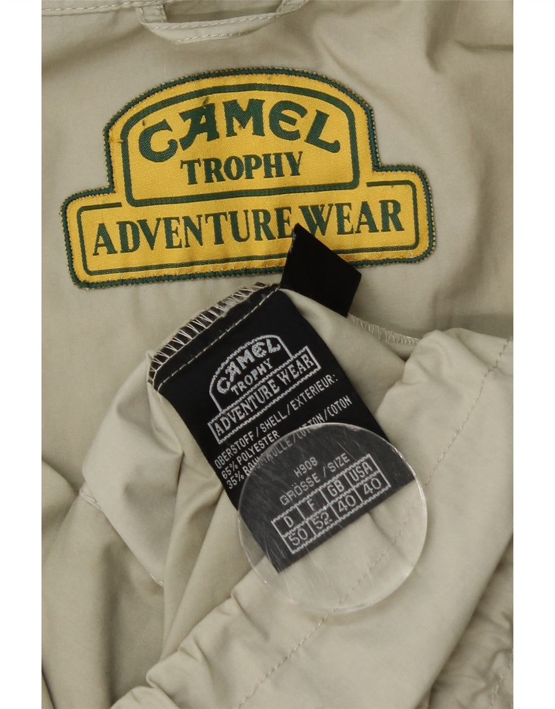 Camel Chaqueta utilitaria para hombre UK 40 Large Beige Poliéster