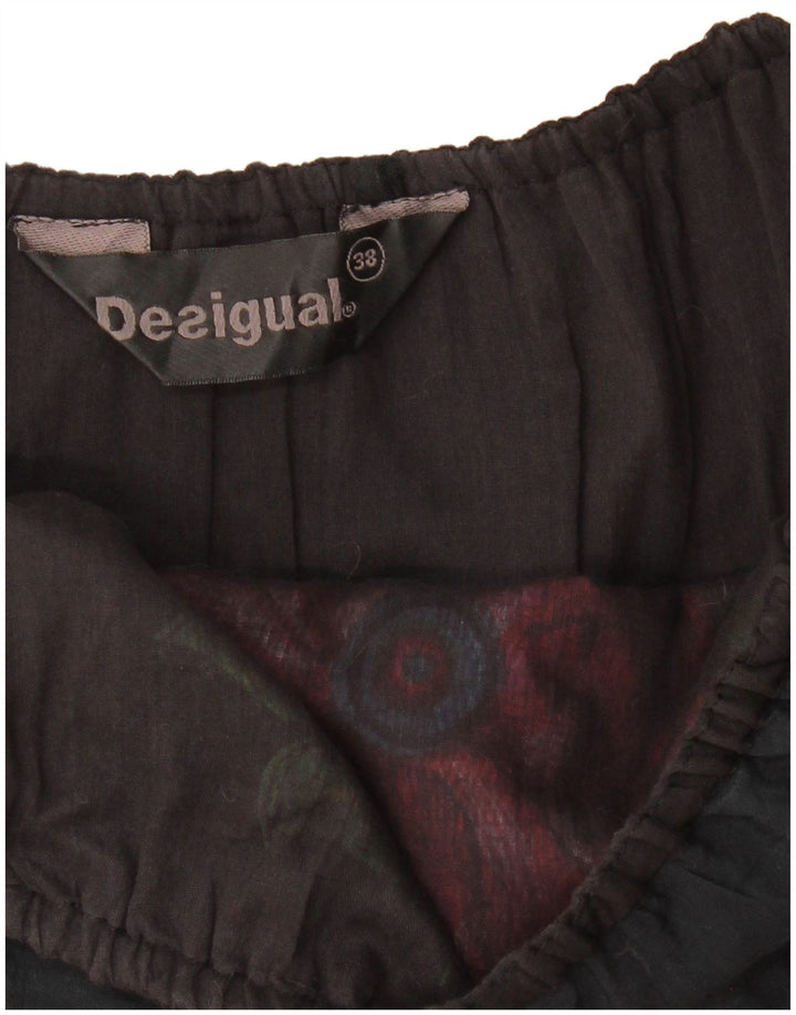 DESIGUAL Vestido de burbujas sin tirantes gráfico para mujer EU 38 Mediano Negro Floral