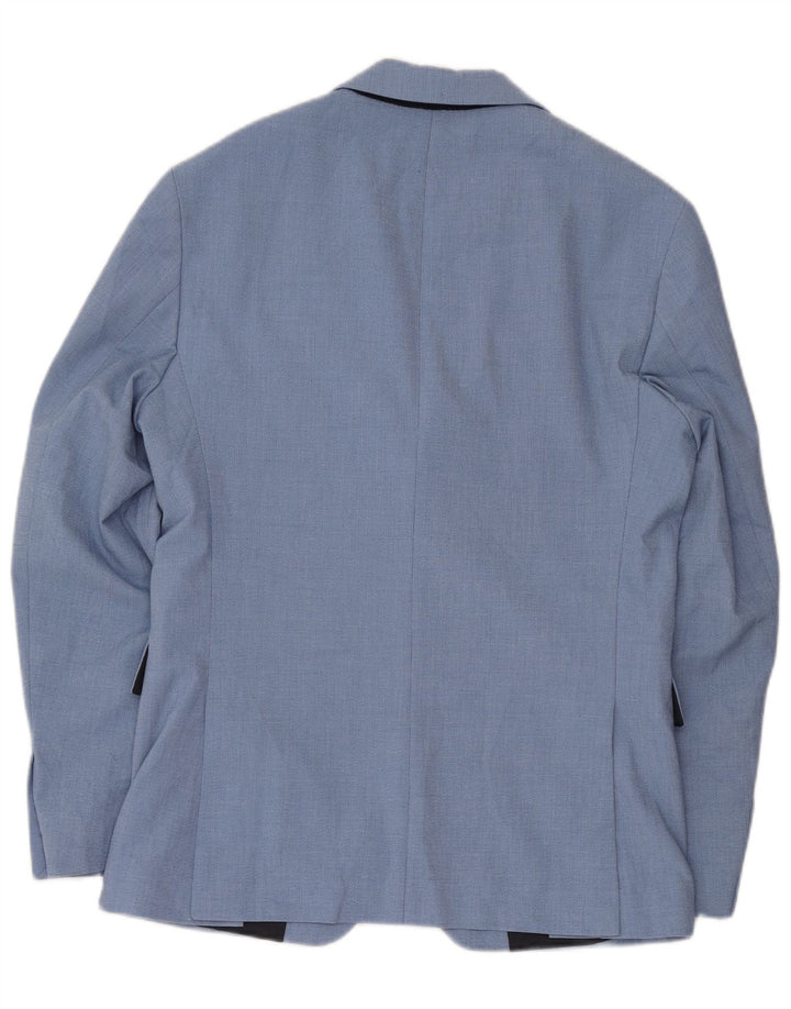 Zara Chaqueta Blazer De 2 Botones Para Hombre EU 48 Poliéster Azul Medio
