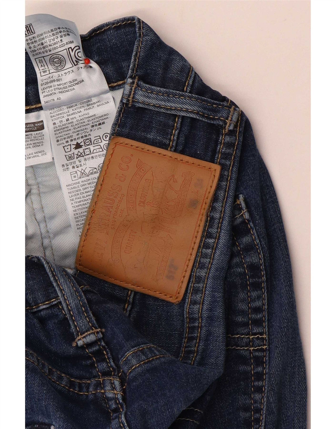 Levi's Hombre 512 Slim Jeans W36 L34 Algodón Azul