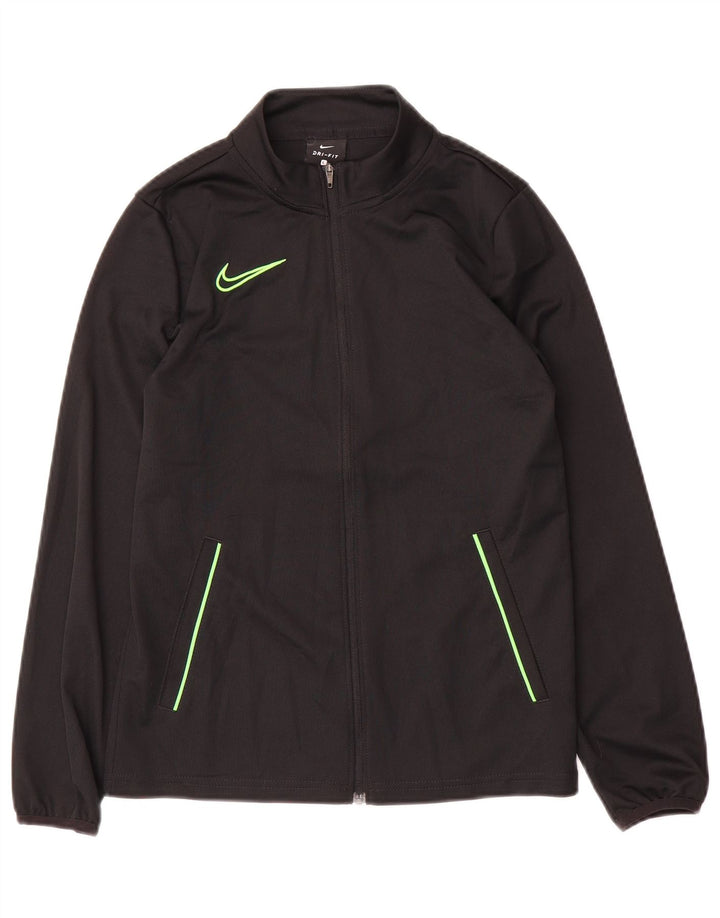 Nike Boys Dri Fit Chándal Top Chaqueta 12-13 años Grande Negro Poliéster