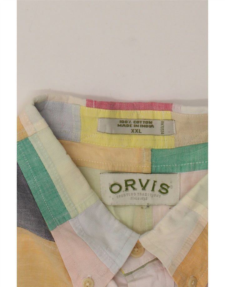 ORVIS Camisa de manga corta para hombre 2XL Algodón patchwork multicolor