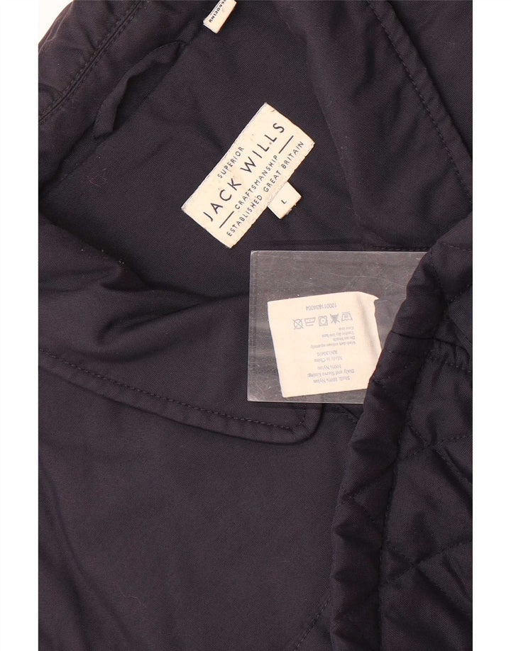 Jack Wills Chaqueta acolchada para hombre UK 40 Large Nylon azul marino