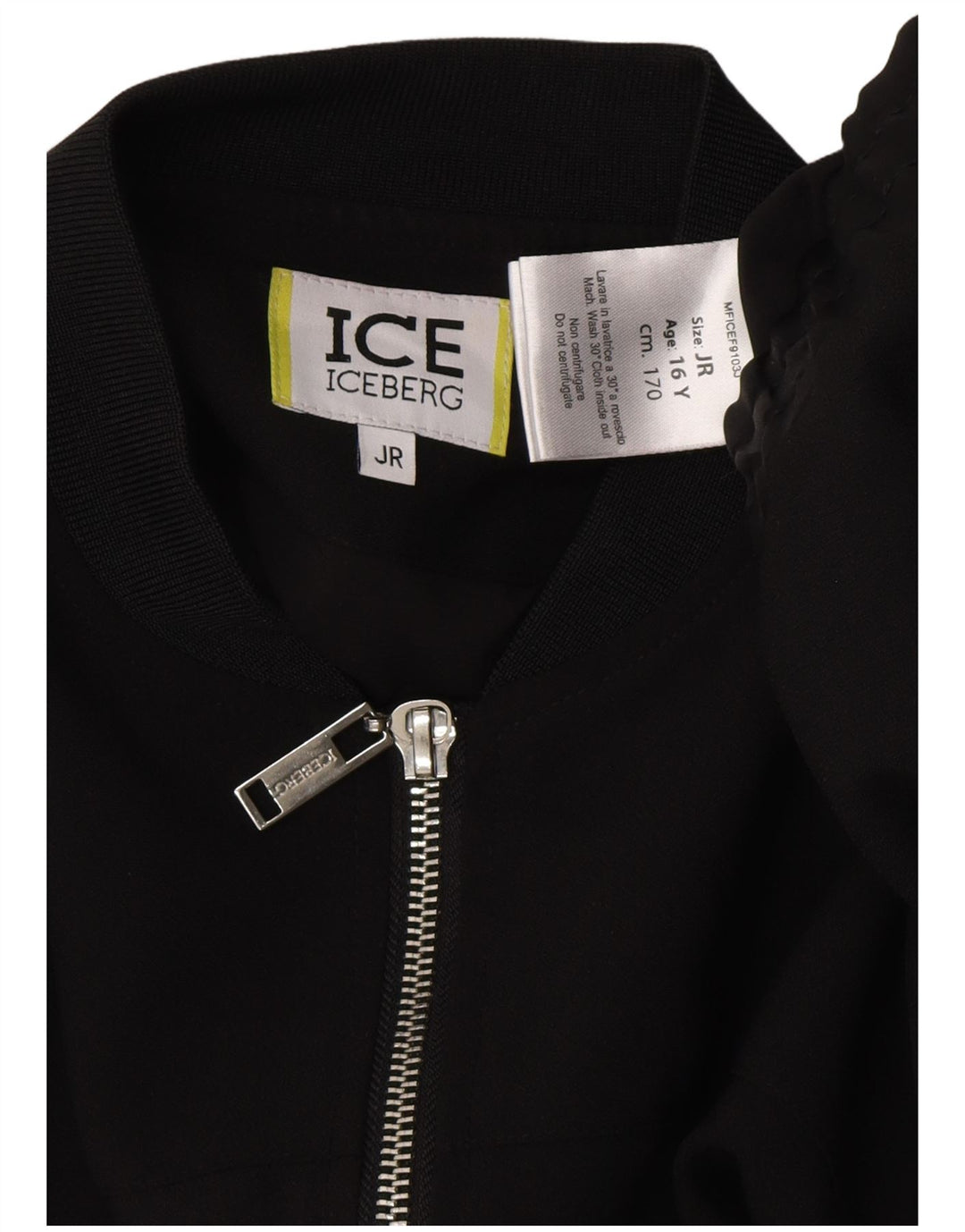 Iceberg Chaqueta bomber para niña 15-16 años Negro Poliéster color block