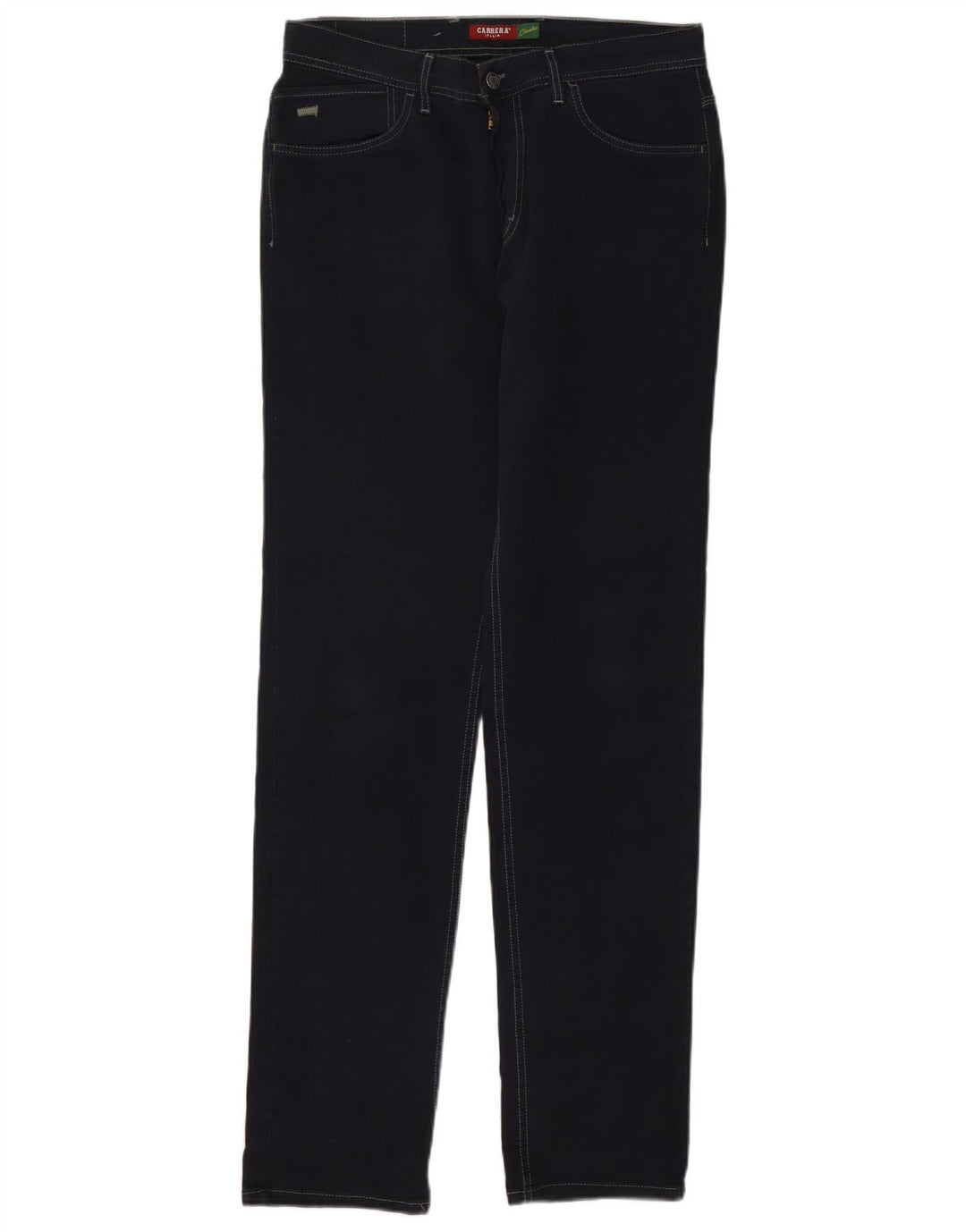Carrera Jeans rectos para hombre IT 48 Medium W33 L34 Algodón azul marino