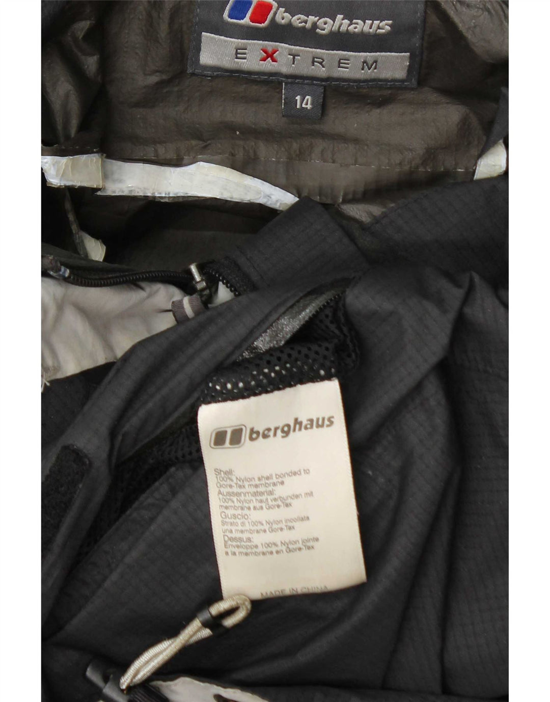 Berghaus Chaqueta impermeable con capucha para mujer UK 44 Large Nylon gris