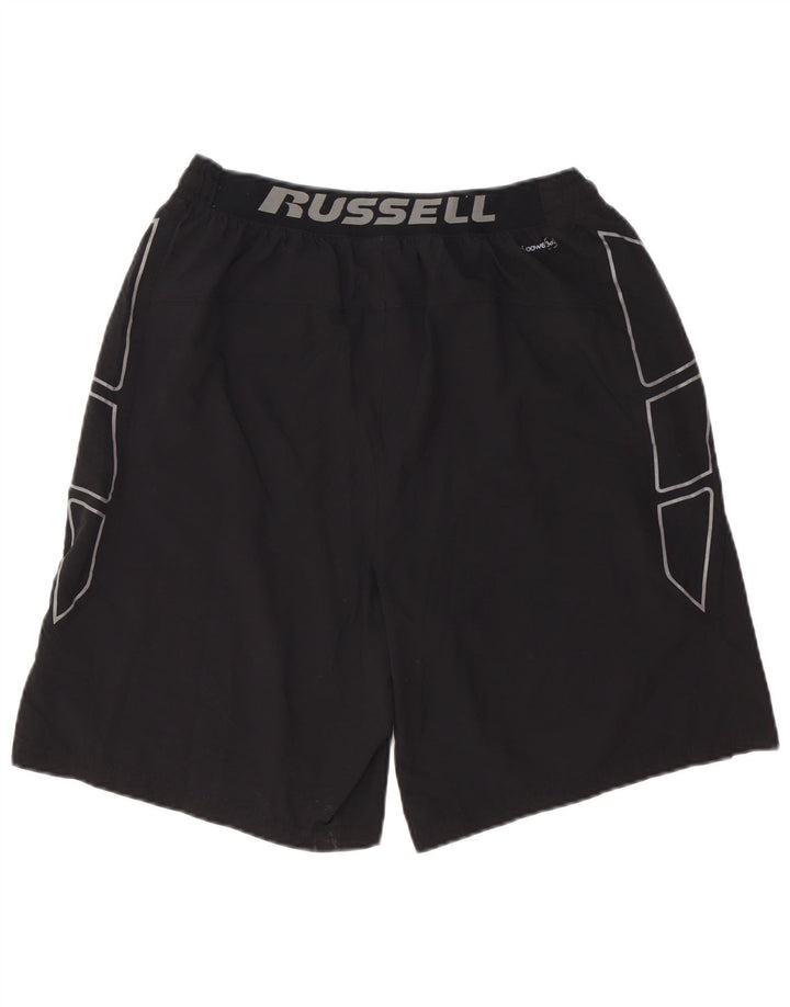 RUSSELL ATHLETIC Pantalones cortos deportivos con gráfico Dri-Power para hombre, tamaño mediano, negro